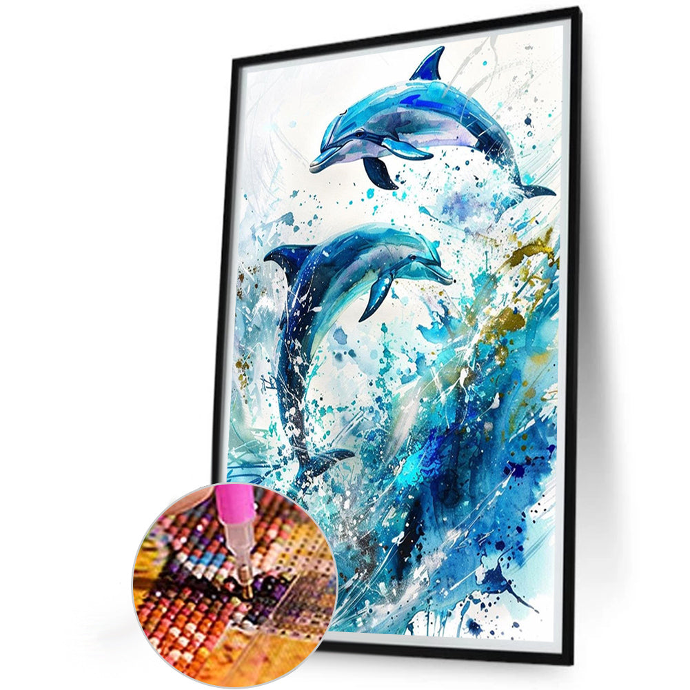 Leaping Dolphin - Full Round Drill Diamond Painting 40*60CM