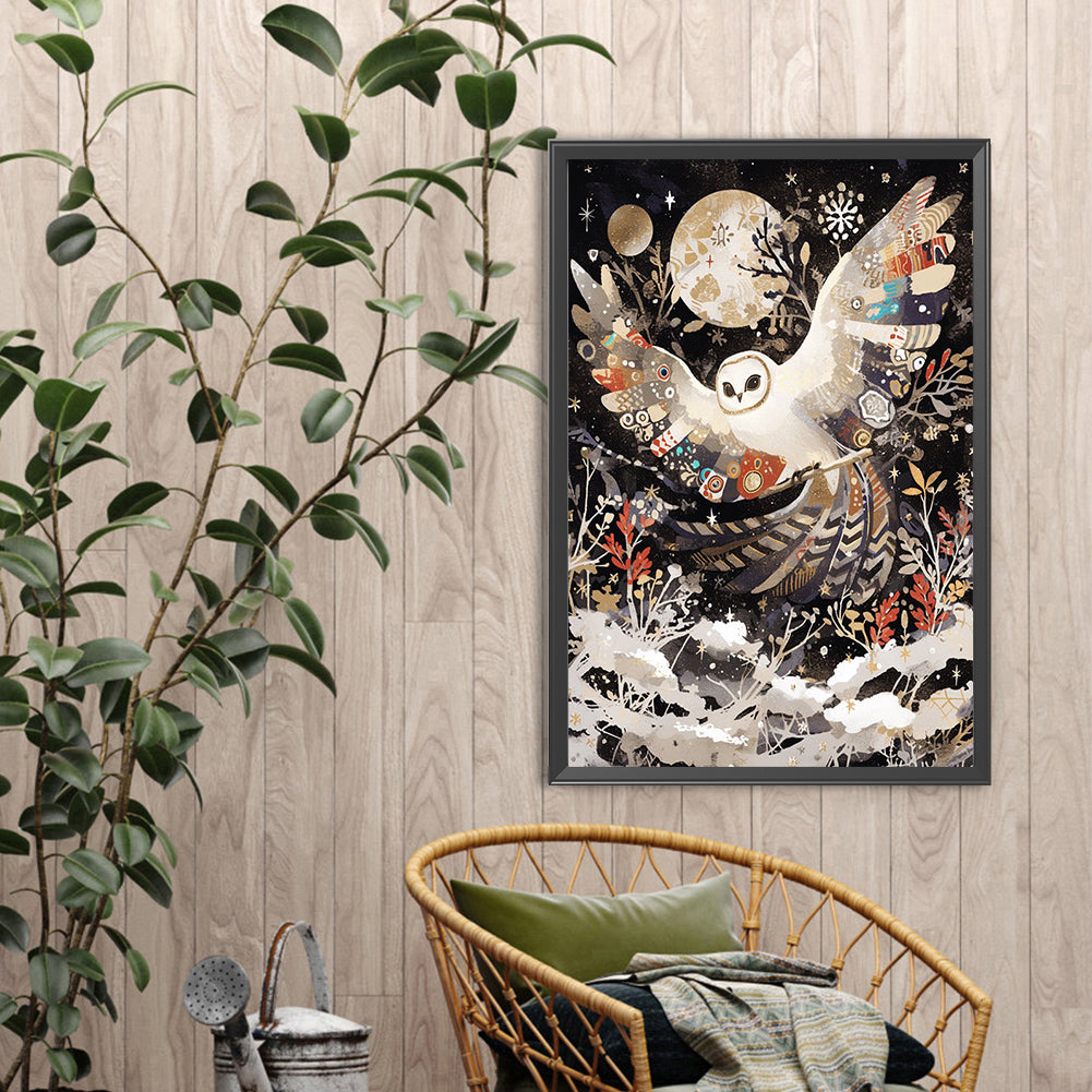 Abstract Owl - Full Round Drill Diamond Painting 40*60CM