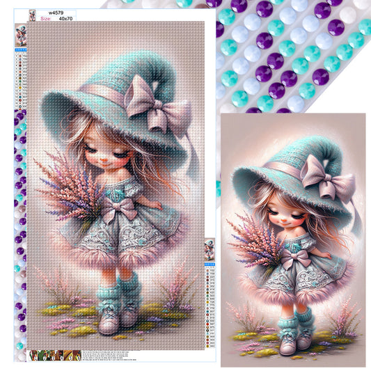 Lavender Girl - Full Round Drill Diamond Painting 40*70CM