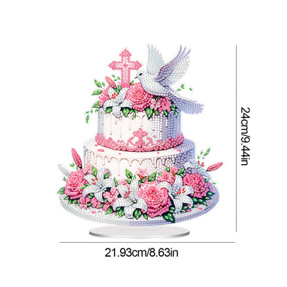 Acrylic Special Shape Flower Cake Diamond Painting Desktop Ornaments for Home