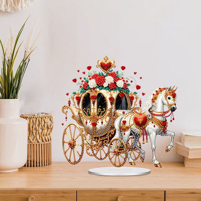 Acrylic Special Shape Flower Carriage Diamond Painting Desktop Ornaments