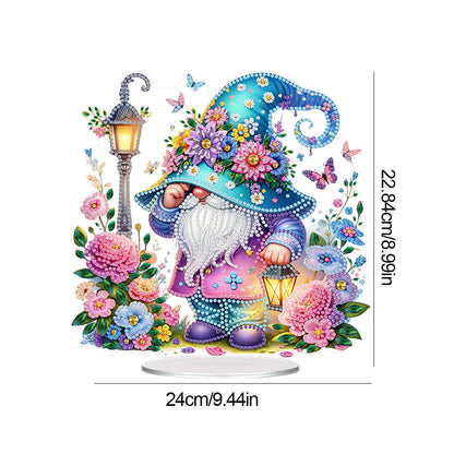 Acrylic Special Shape Flower Gnome Diamond Painting Desktop Ornaments for Home