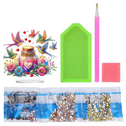 Acrylic Special Shaped Flower Bird Wish Bottle Desktop Diamond Art Kits for Home