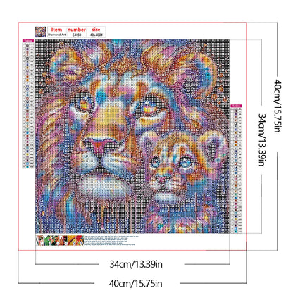 Lion - Full Round Drill Diamond Painting 40*40CM