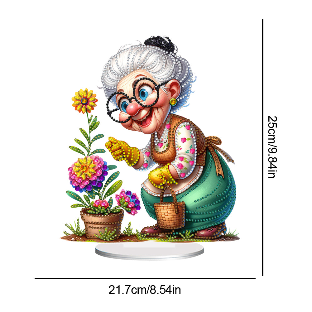 Acrylic Special Shaped Grandma Leisure Time Diamond Painting Desktop Decorations