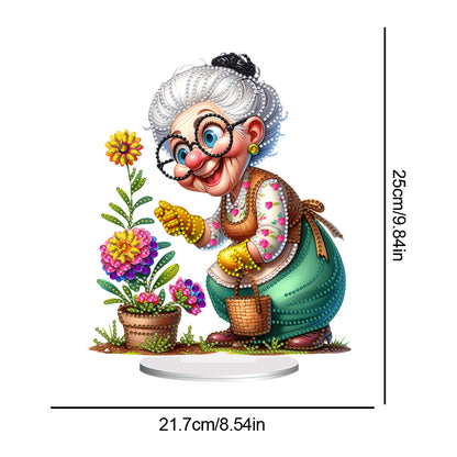 Acrylic Special Shaped Grandma Leisure Time Diamond Painting Desktop Decorations
