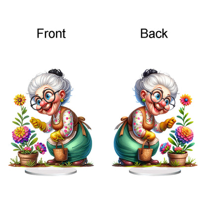 Acrylic Special Shaped Grandma Leisure Time Diamond Painting Desktop Decorations