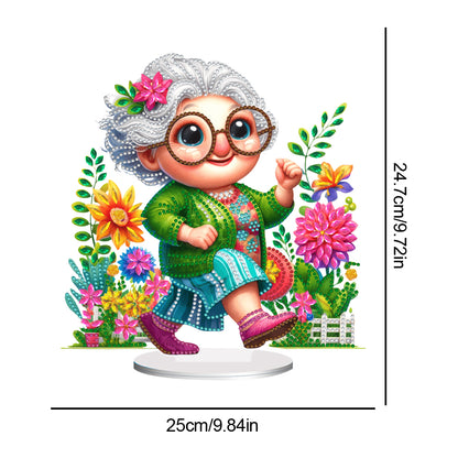 Acrylic Special Shaped Grandma Leisure Time Diamond Painting Desktop Decorations