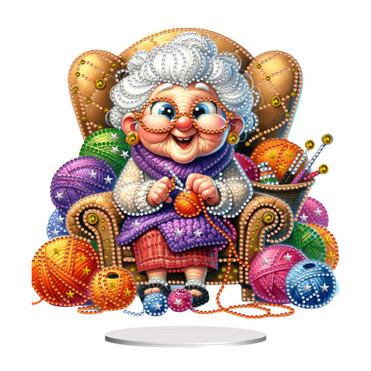 Acrylic Special Shaped Grandma Leisure Time Diamond Painting Desktop Decorations