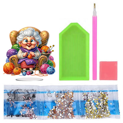 Acrylic Special Shaped Grandma Leisure Time Diamond Painting Desktop Decorations