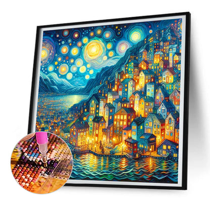 Seaside Town - Full Round Drill Diamond Painting 30*30CM