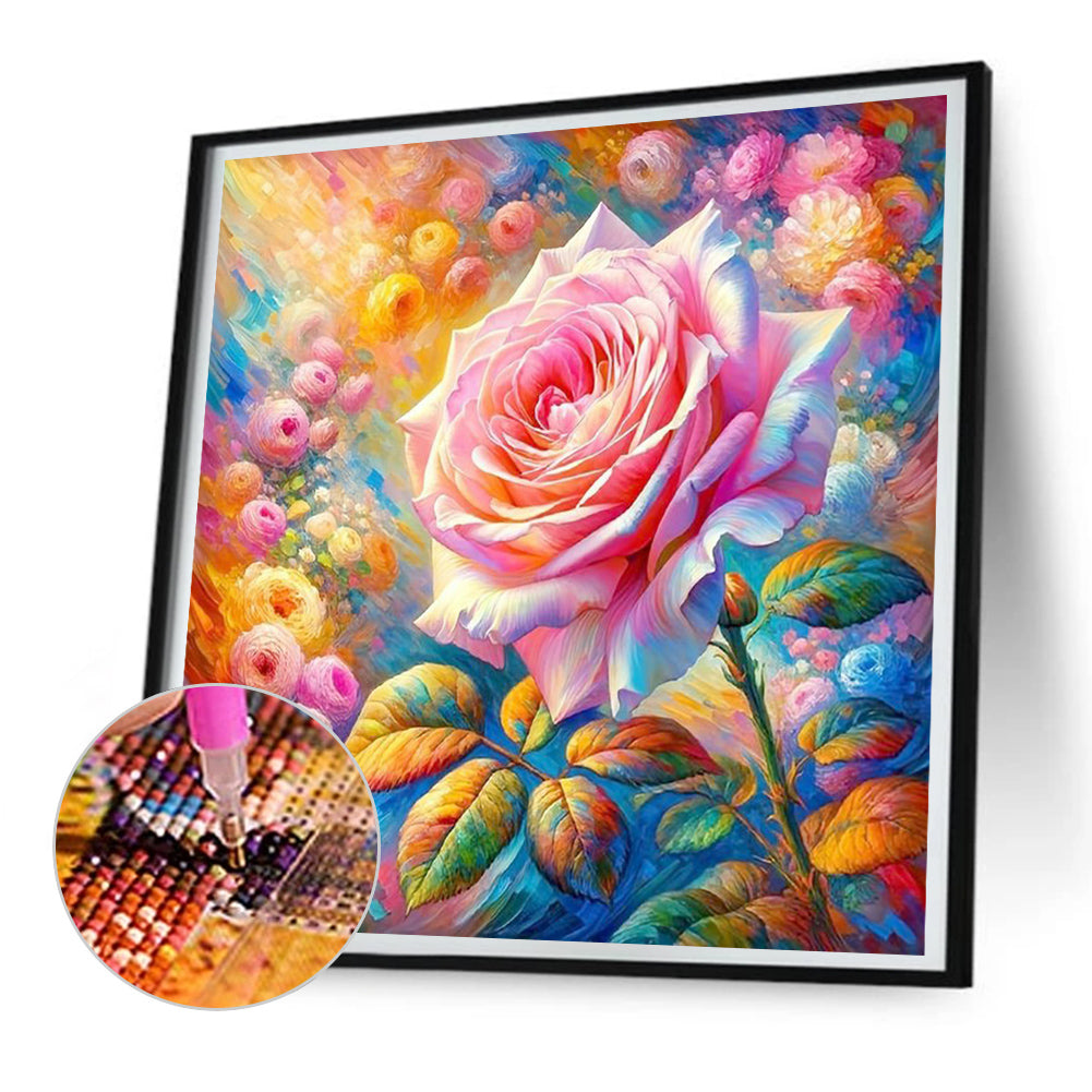 Colored Flowers - Full Round Drill Diamond Painting 30*30CM