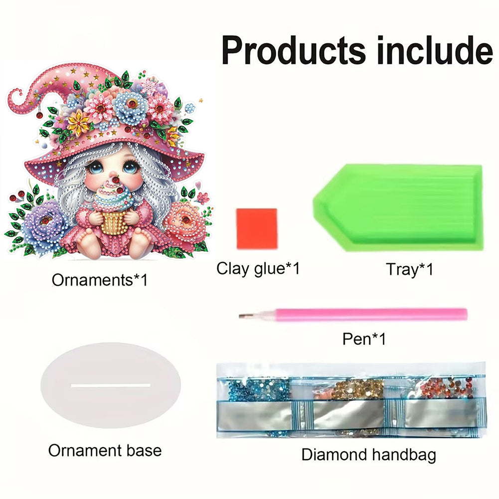 Flower Girl Diamond Painting Tabletop Ornaments Kit 5D DIY Diamond Art Decors