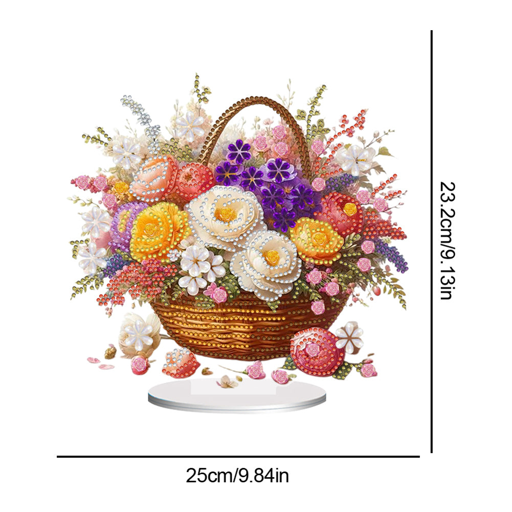 Acrylic Special Shaped Flower Basket 5D DIY Diamond Art Tabletop Decorations