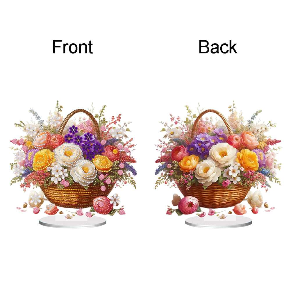 Acrylic Special Shaped Flower Basket 5D DIY Diamond Art Tabletop Decorations