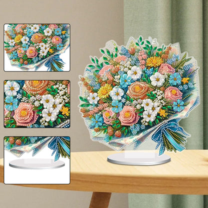 Acrylic Special Shaped Bouquet 5D DIY Diamond Art Tabletop Decoration for Adults