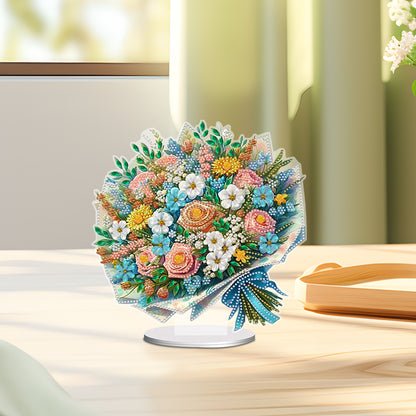 Acrylic Special Shaped Bouquet 5D DIY Diamond Art Tabletop Decoration for Adults