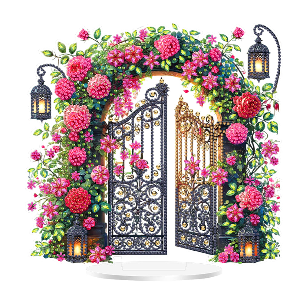 Acrylic Special Shaped Rose Gate DIY Table Top Diamond Painting Ornament Kits