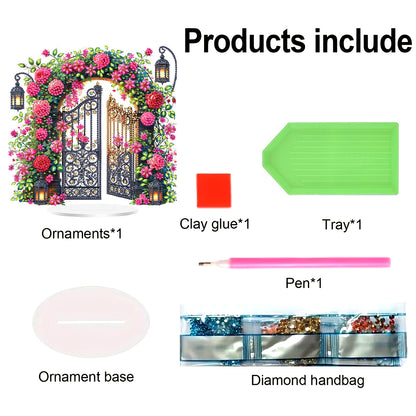 Acrylic Special Shaped Rose Gate DIY Table Top Diamond Painting Ornament Kits