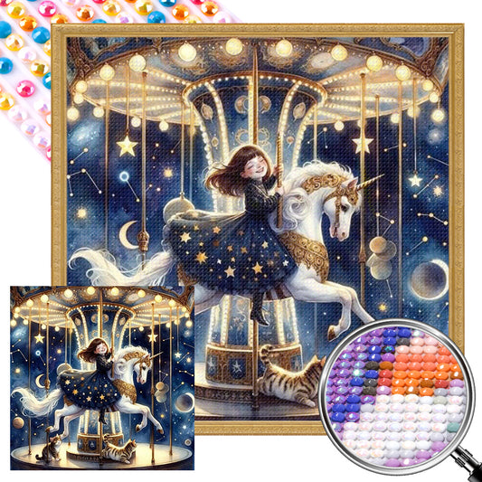 Starry Sky Playground Children - Full AB Round Drill Diamond Painting 30*30CM