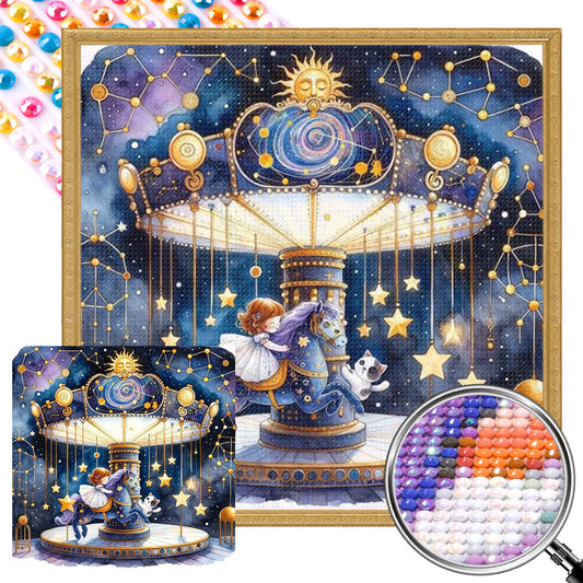 Starry Sky Playground Children - Full AB Round Drill Diamond Painting 30*30CM