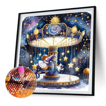 Starry Sky Playground Children - Full AB Round Drill Diamond Painting 30*30CM