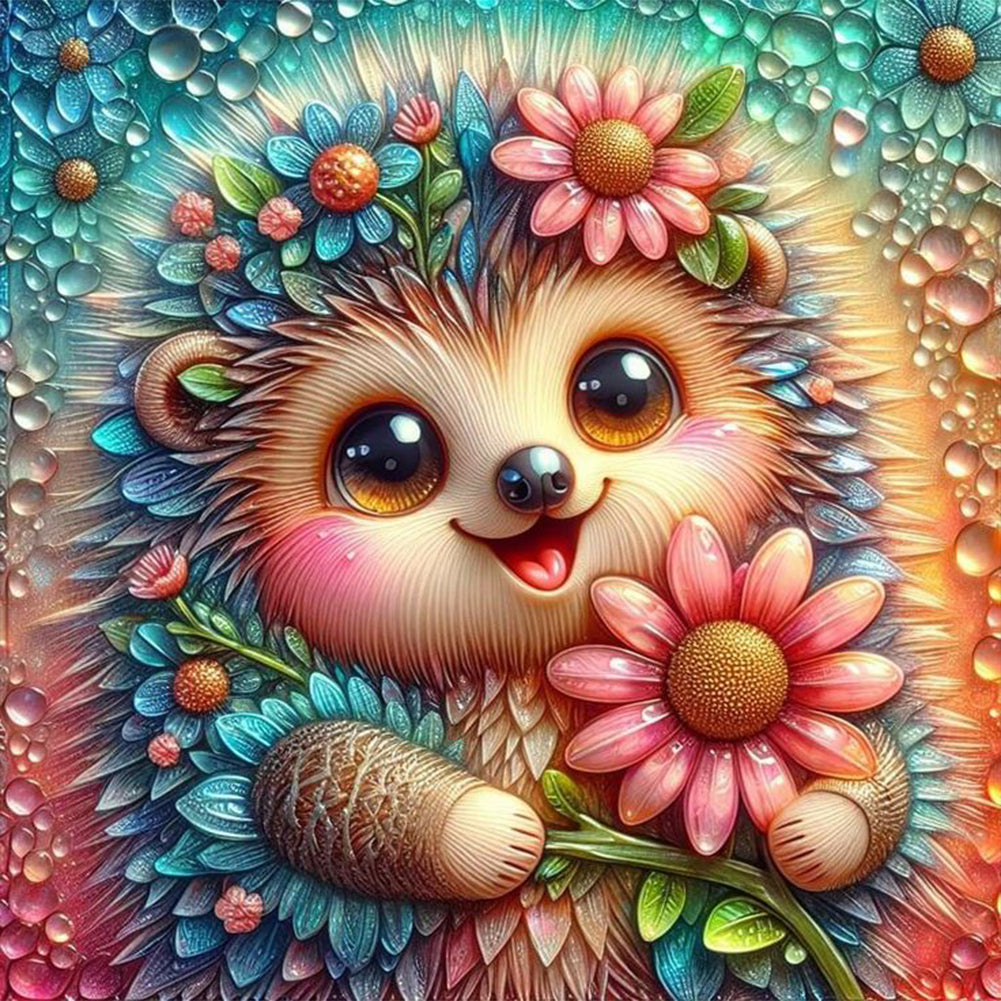 Cute Hedgehog - Full AB Round Drill Diamond Painting 30*30CM