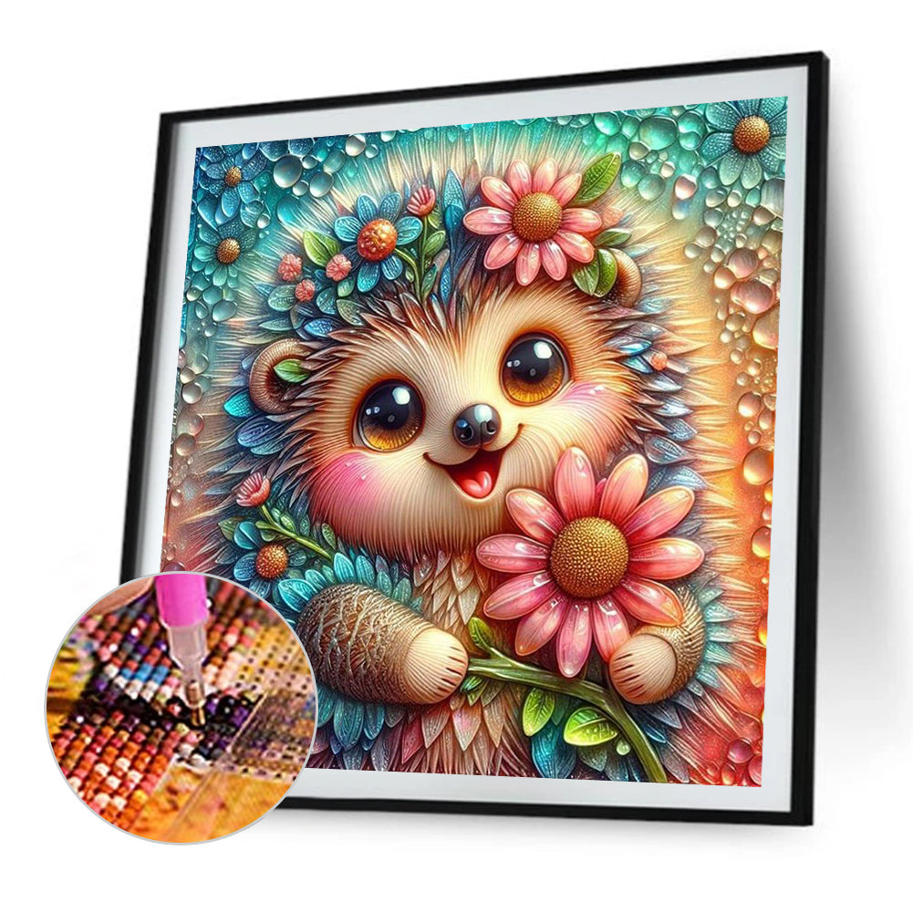 Cute Hedgehog - Full AB Round Drill Diamond Painting 30*30CM