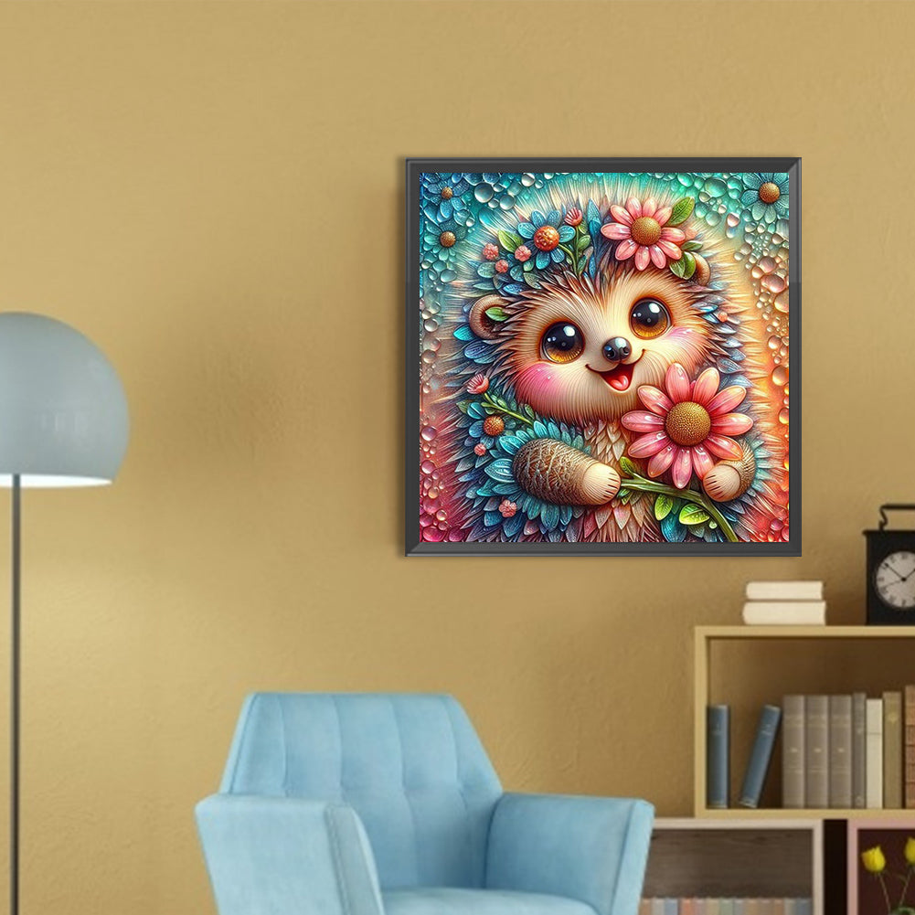 Cute Hedgehog - Full AB Round Drill Diamond Painting 30*30CM