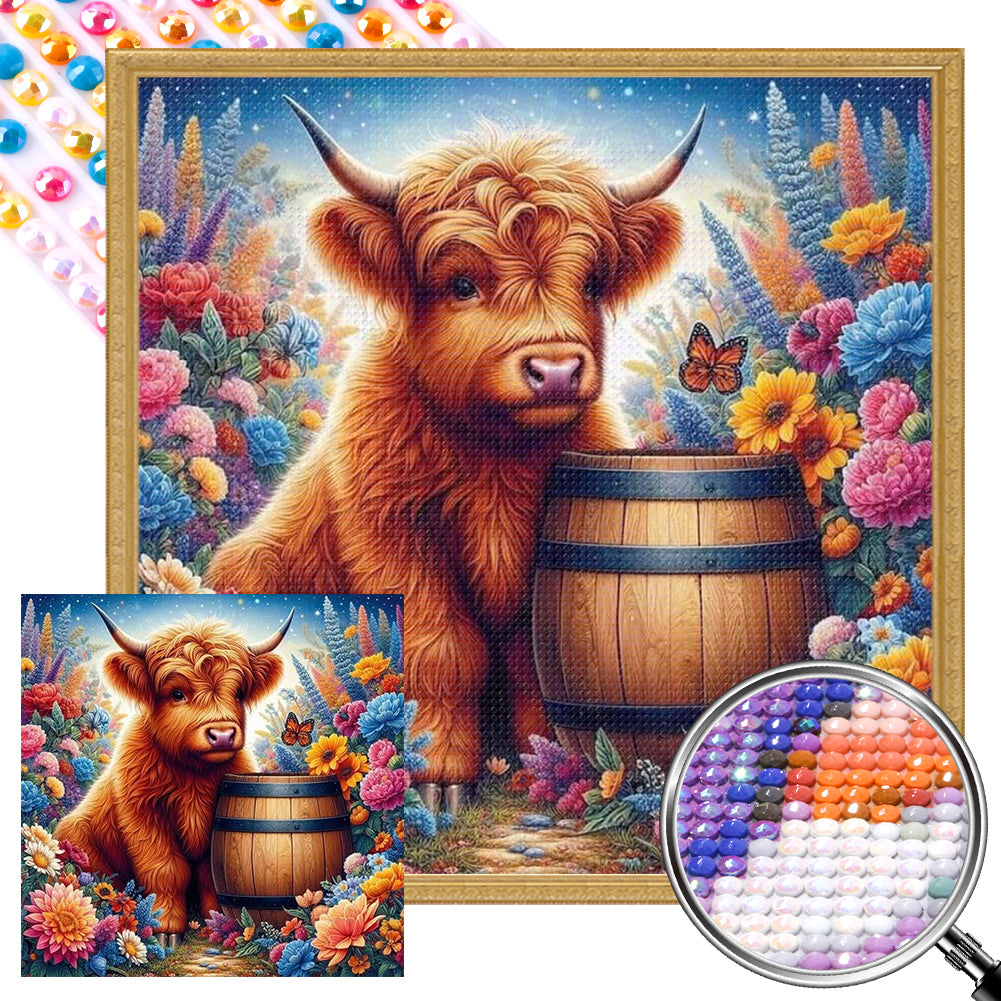 Highland Cattle - Full AB Round Drill Diamond Painting 30*30CM