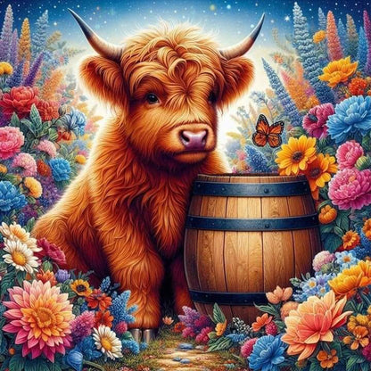 Highland Cattle - Full AB Round Drill Diamond Painting 30*30CM