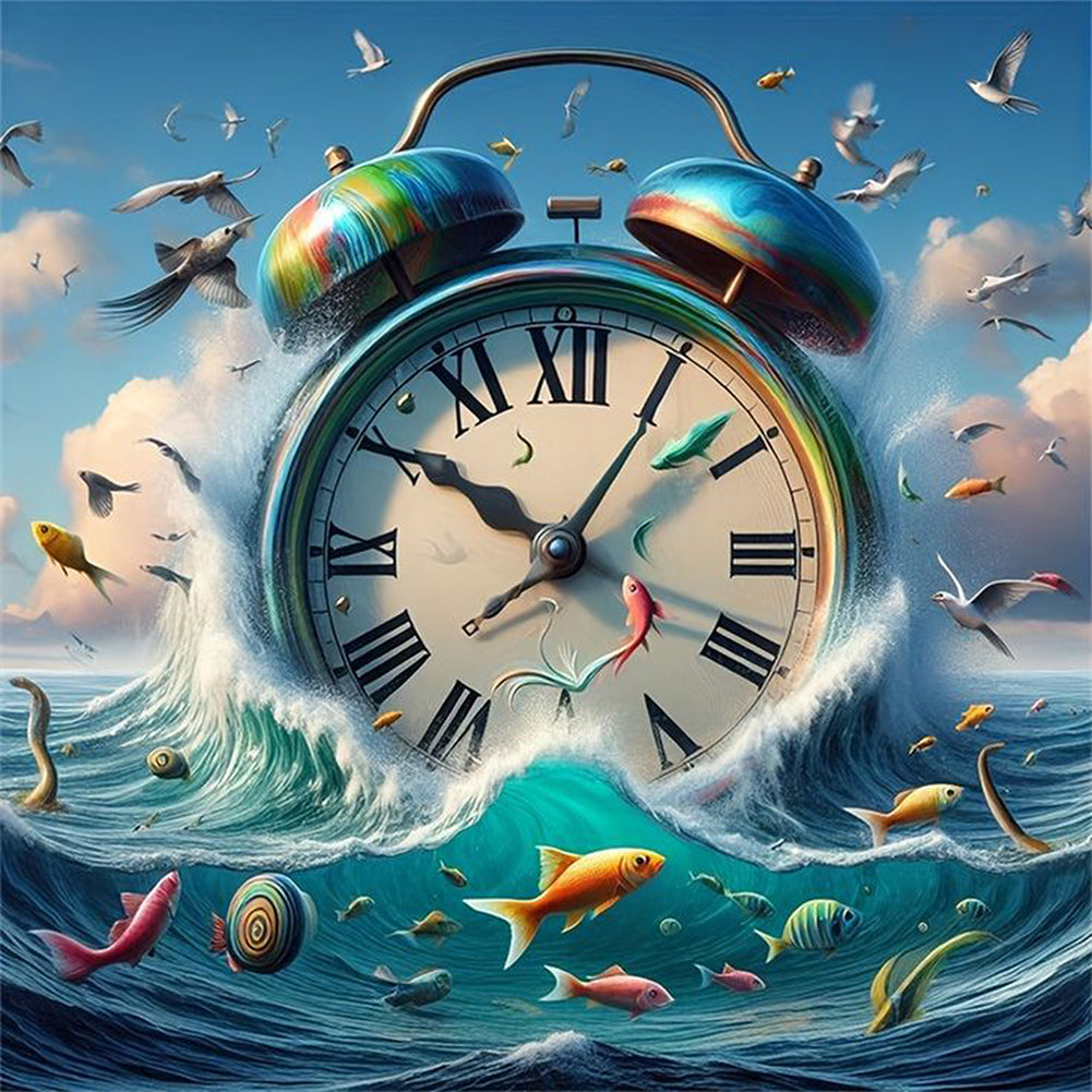 Alarm Clock In Water - Full AB Round Drill Diamond Painting 40*40CM