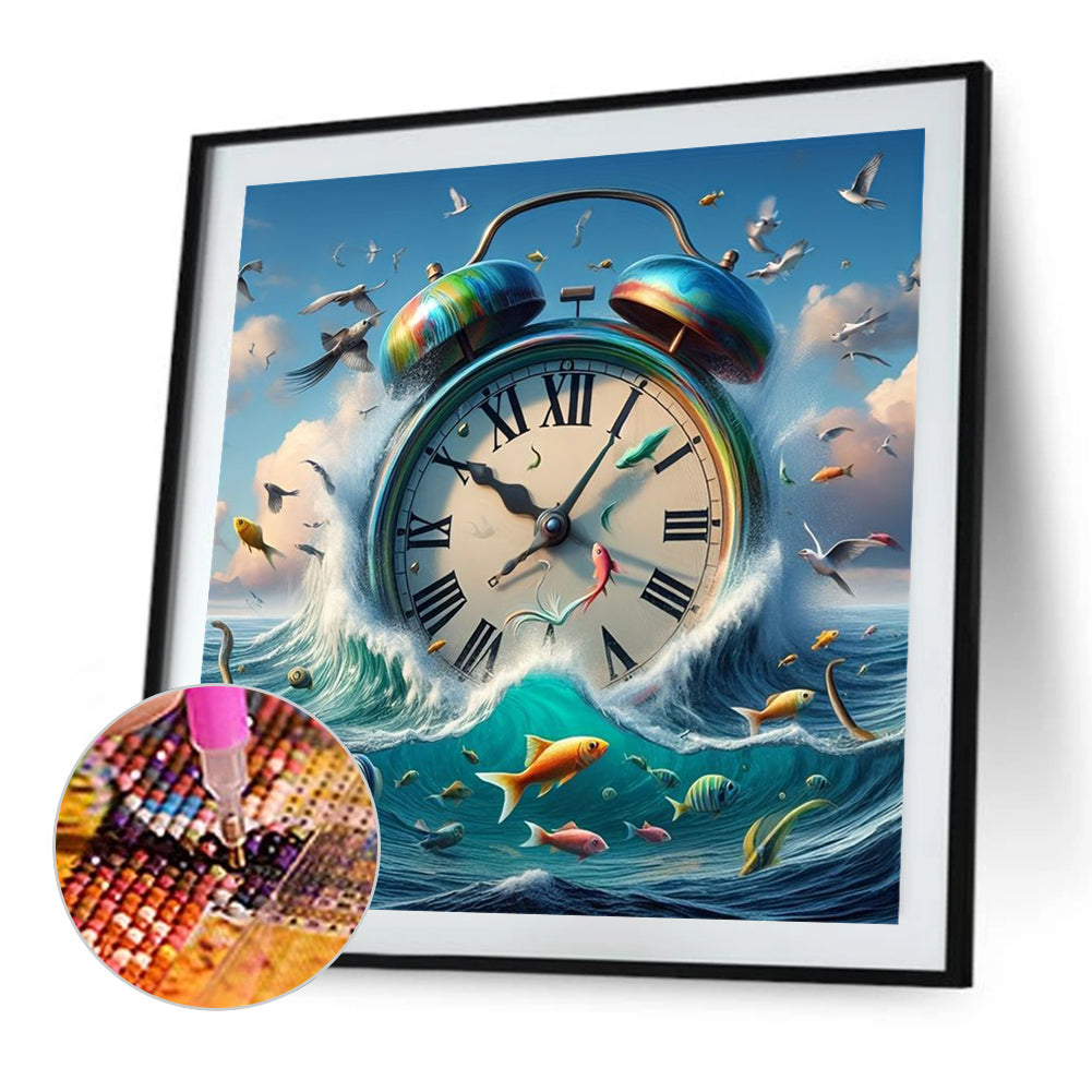 Alarm Clock In Water - Full AB Round Drill Diamond Painting 40*40CM