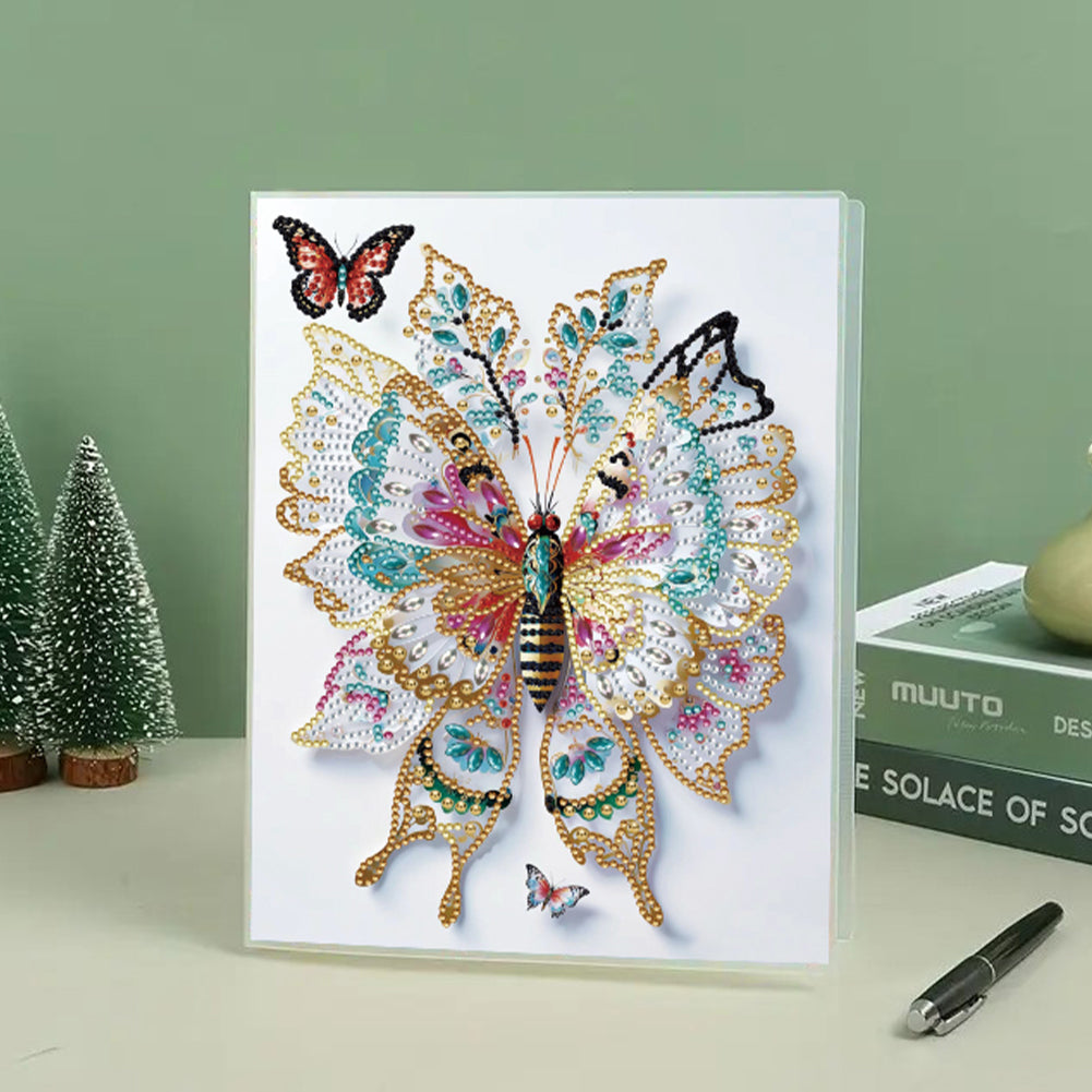 Diamond Embroidery Notebook 60 Pages for Home Office Art Drawing (Butterfly 1)