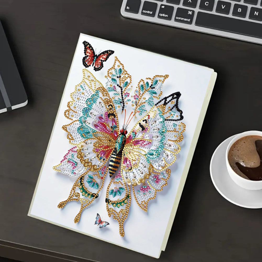 Diamond Embroidery Notebook 60 Pages for Home Office Art Drawing (Butterfly 1)