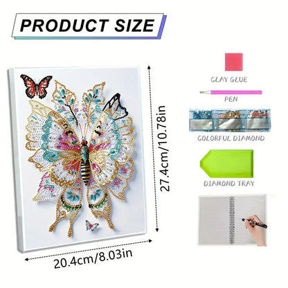 Diamond Embroidery Notebook 60 Pages for Home Office Art Drawing (Butterfly 1)