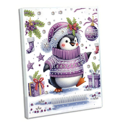 Diamond Embroidery Notebook 60 Pages for Home Office Art Drawing (Penguin 2)