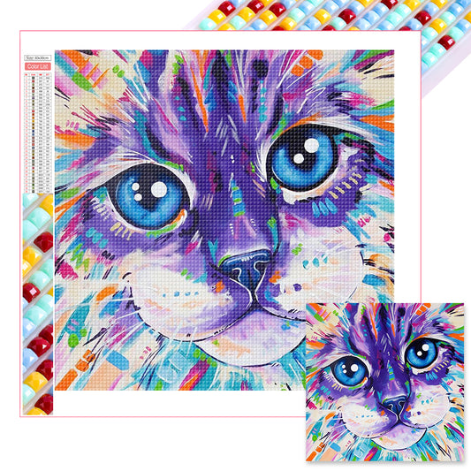 Cat - Full AB Square Drill Diamond Painting 30*30CM