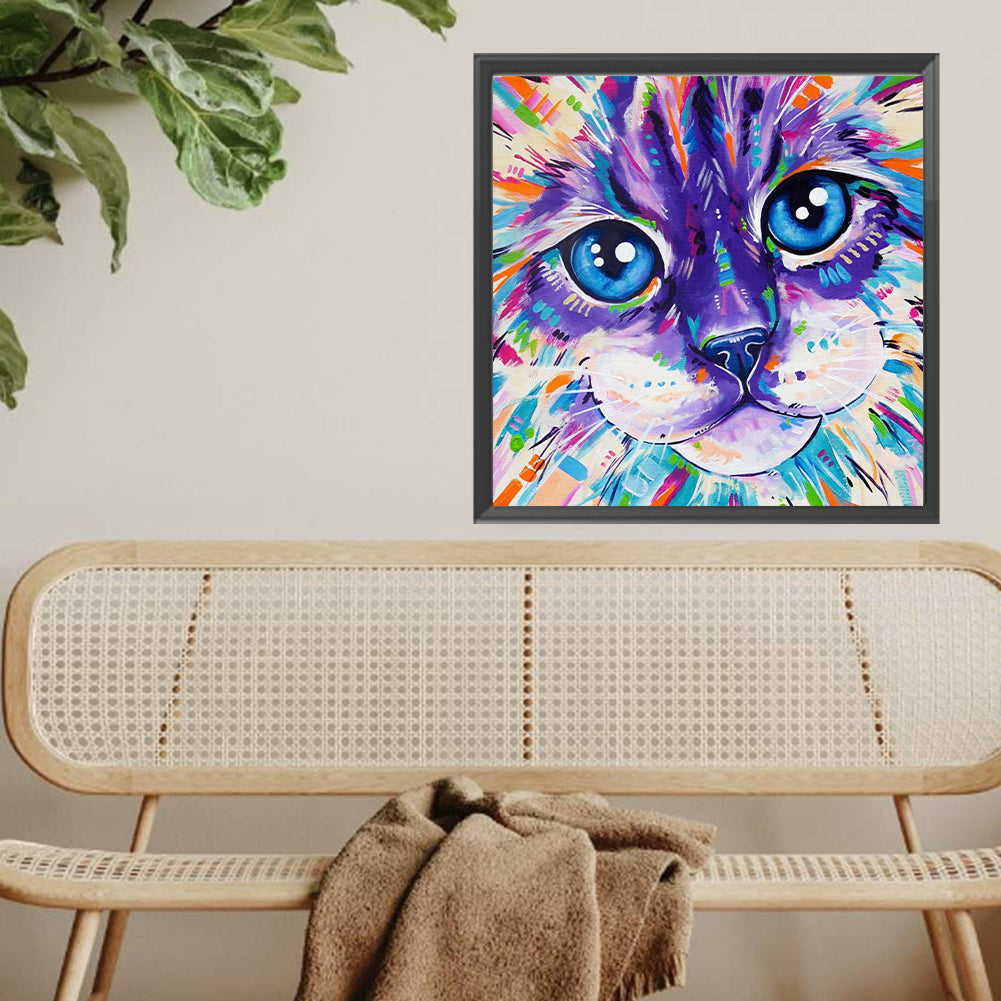 Cat - Full AB Square Drill Diamond Painting 30*30CM