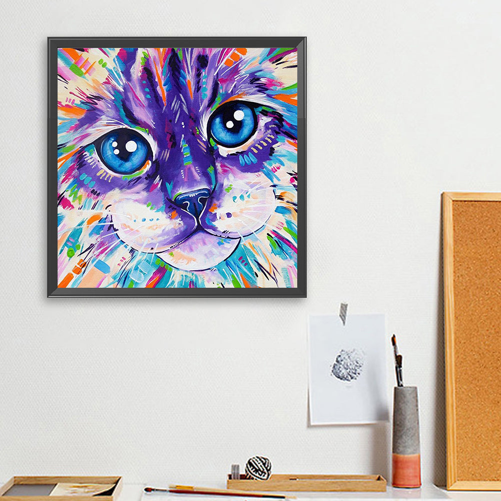 Cat - Full AB Square Drill Diamond Painting 30*30CM