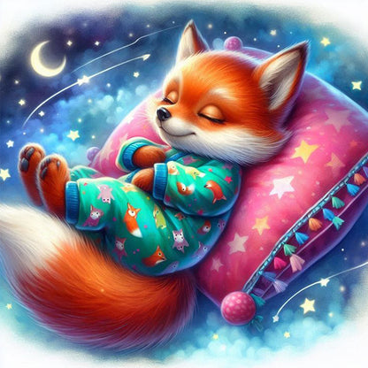 Sleeping Little Fox - Full Square Drill Diamond Painting 30*30CM