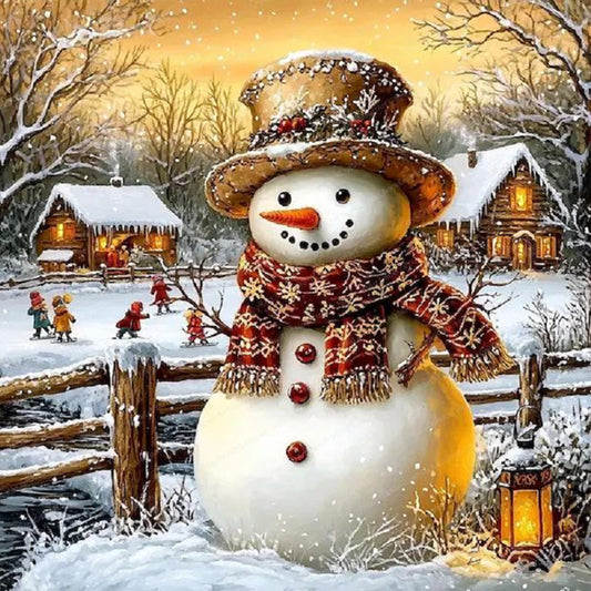 Snowman - Full Round Drill Diamond Painting 30*30CM