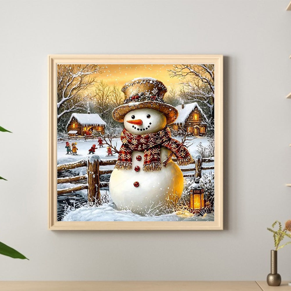 Snowman - Full Round Drill Diamond Painting 30*30CM