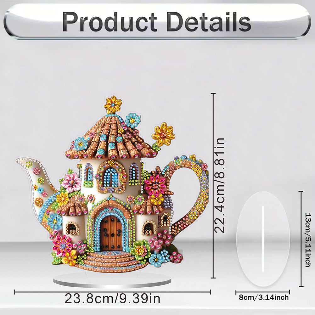 Acrylic Special Shaped Kettle 5D DIY Diamond Art Tabletop Decorations for Adults