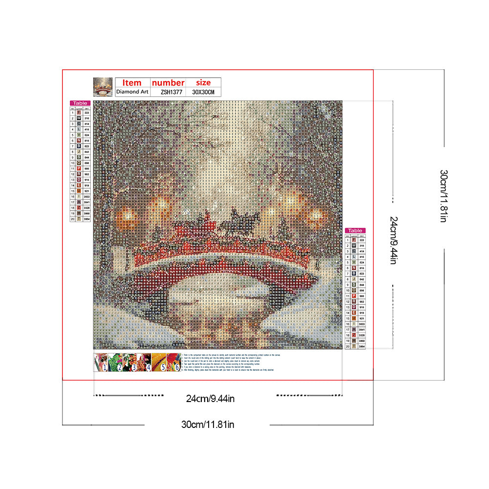 Snow Bridge - Full Round Drill Diamond Painting 30*30CM