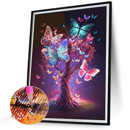 Butterfly Tree - Full AB Round Drill Diamond Painting 40*50CM