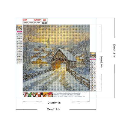 Snow Village - Full Round Drill Diamond Painting 30*30CM