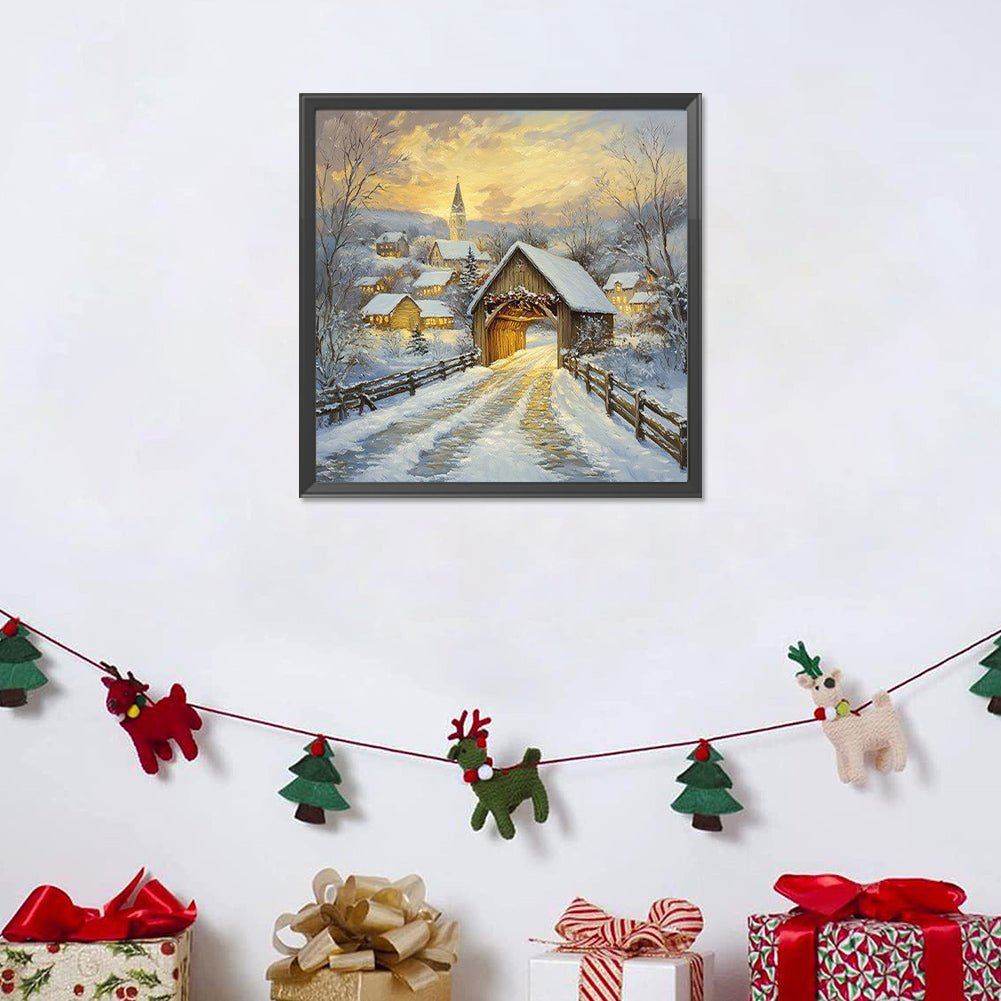 Snow Village - Full Round Drill Diamond Painting 30*30CM