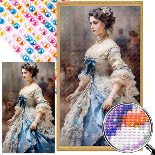 Prom Dress Girl - Full AB Round Drill Diamond Painting 40*70CM