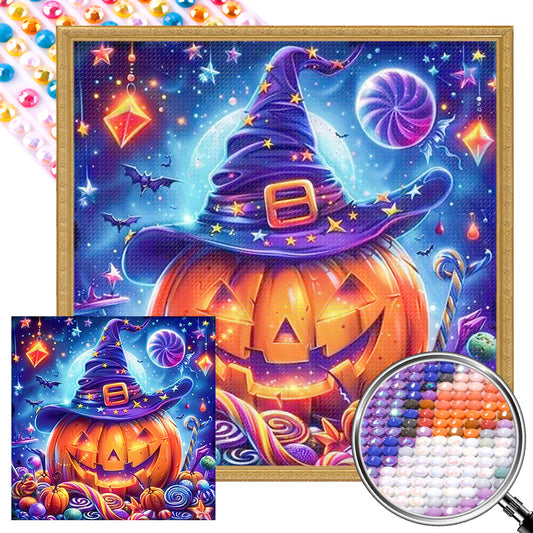 Halloween Pumpkins And Candies - Full AB Round Drill Diamond Painting 40*40CM